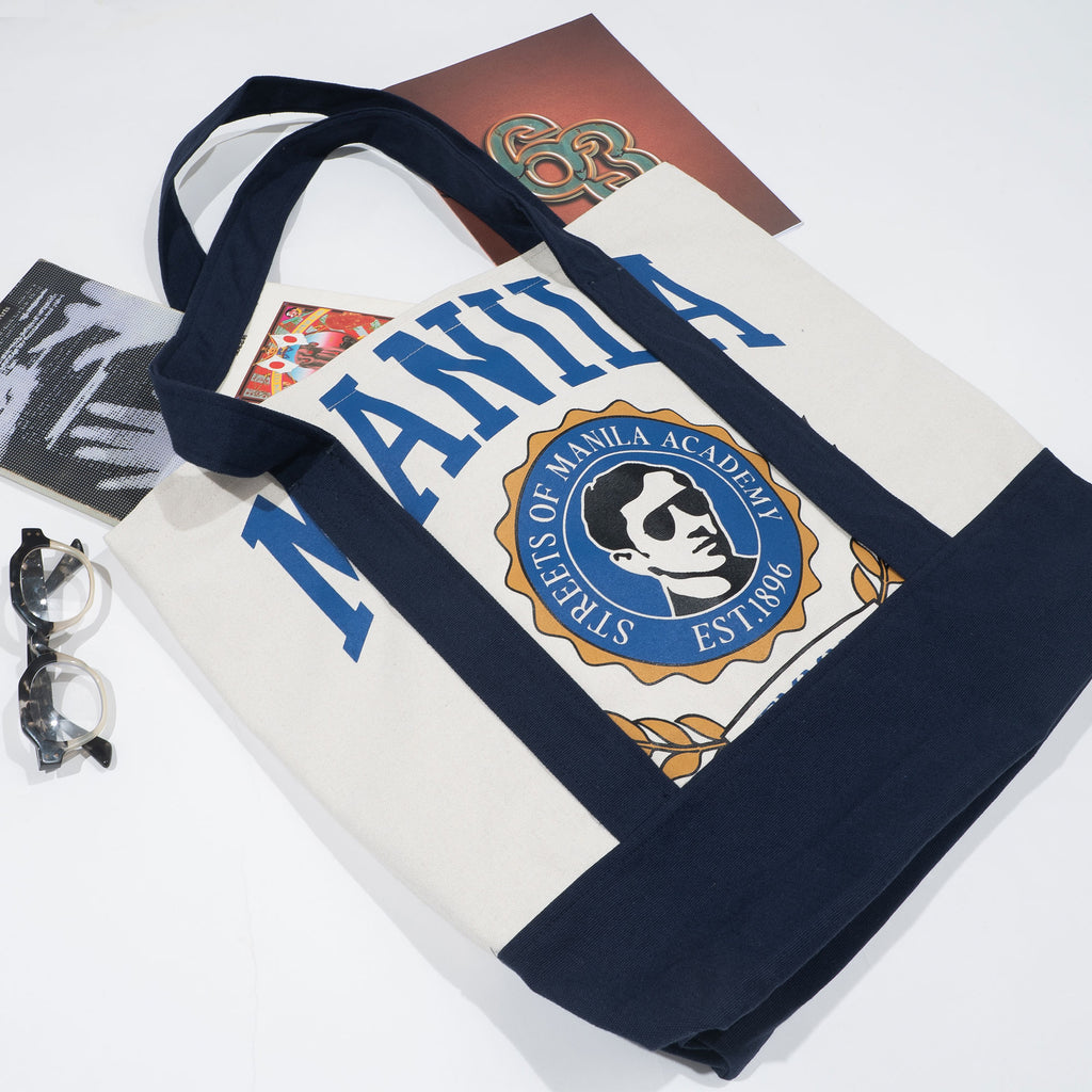 TEAM MANILA TEAM MANILA ACADEMIC CREST TOTE BAG CREAM